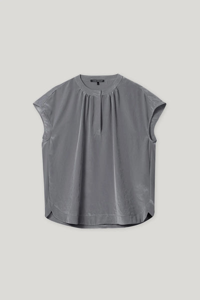 Top w/ Tunic Neckline in Cool Gray