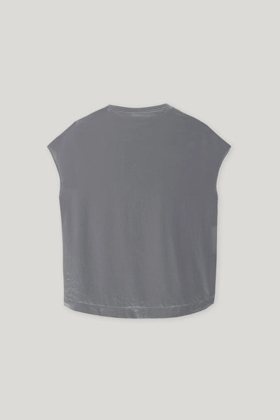 Top w/ Tunic Neckline in Cool Gray