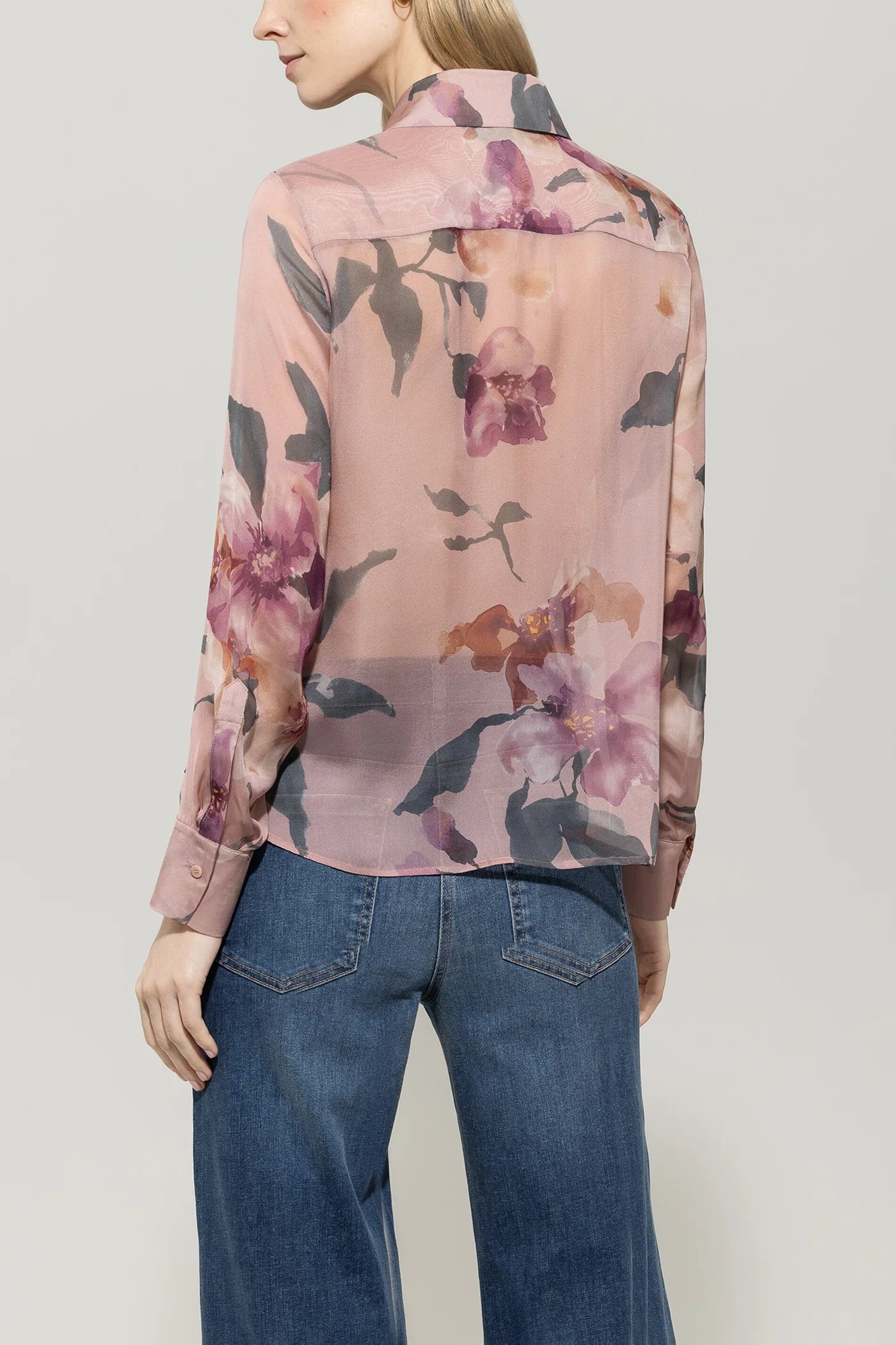 Silk Blouse with Flower Print