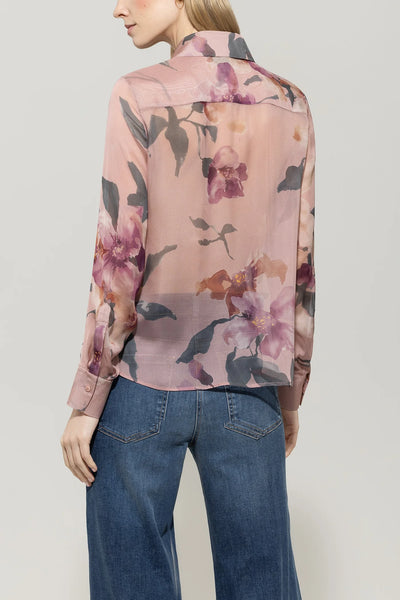 Silk Blouse with Flower Print