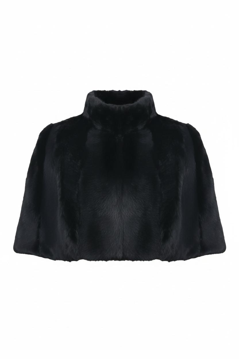 Pointed Shoulder Bolero in Black