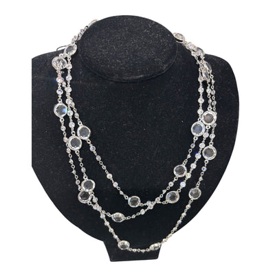60" Alternating Small to Large Crystals Necklace
