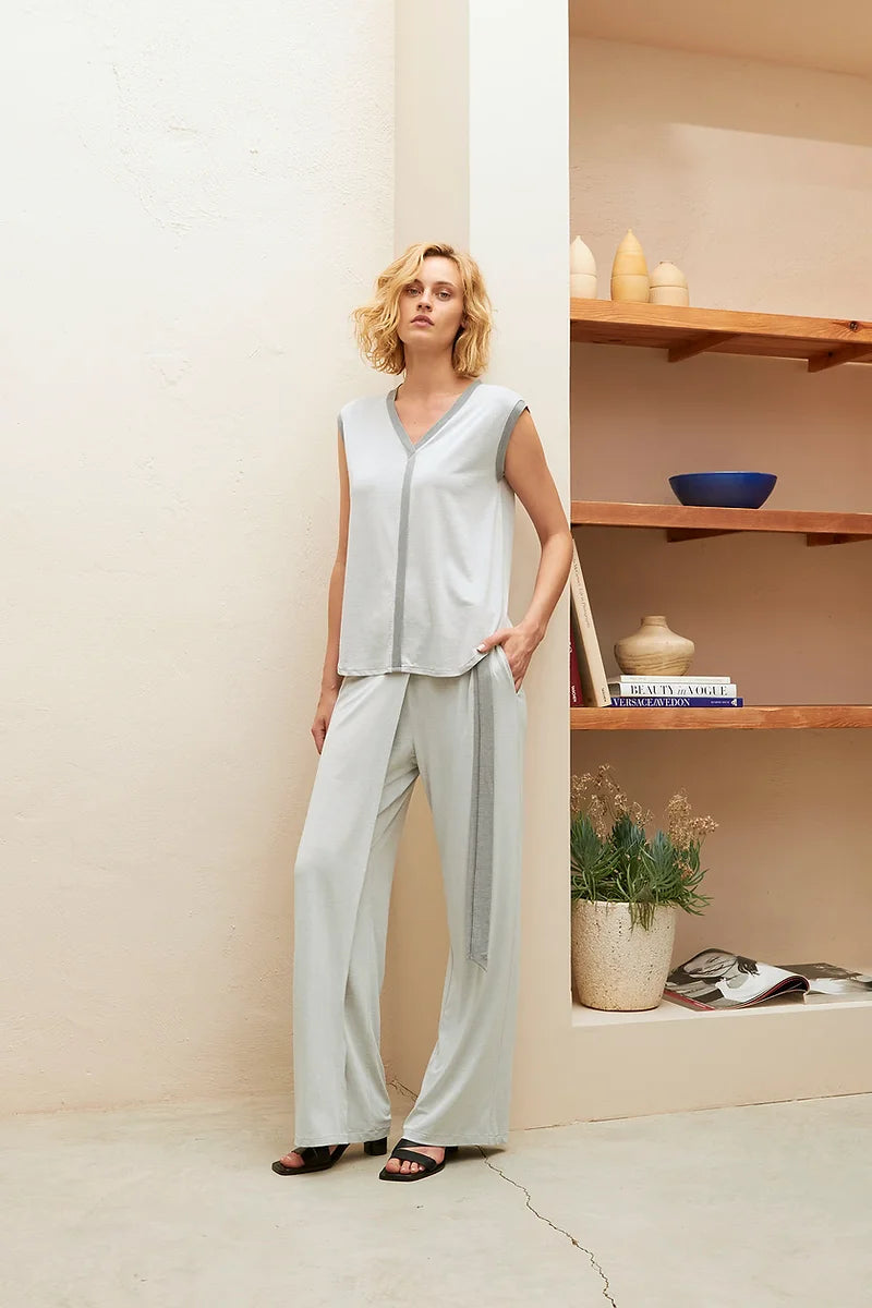 Grey V-Neck Shell