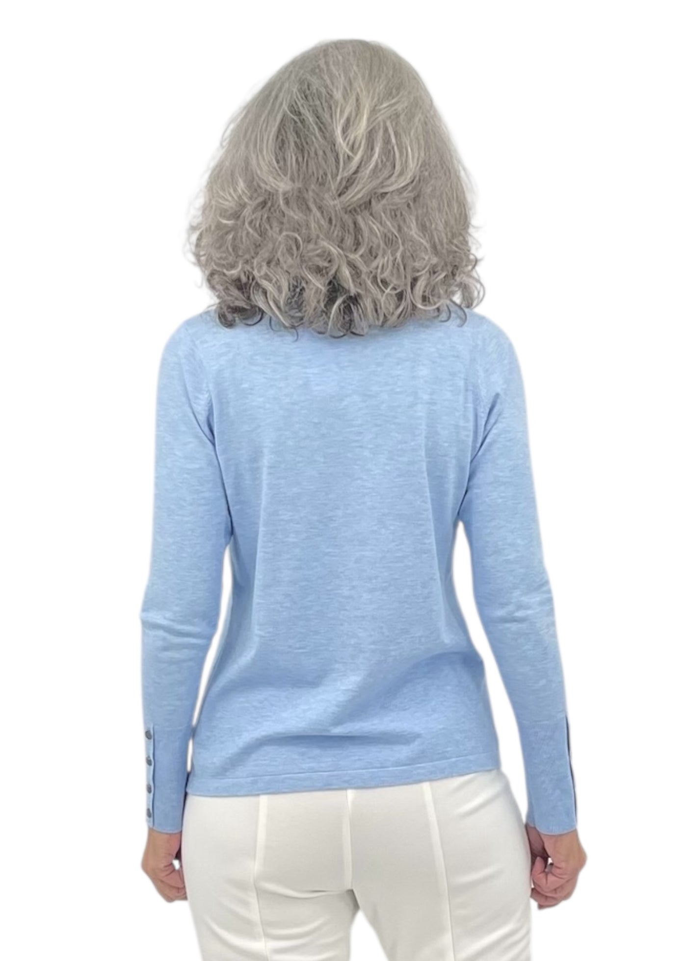 Jewel Neck Top in Sky