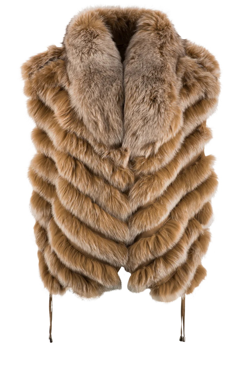 Reversible Fox Vest - Camel