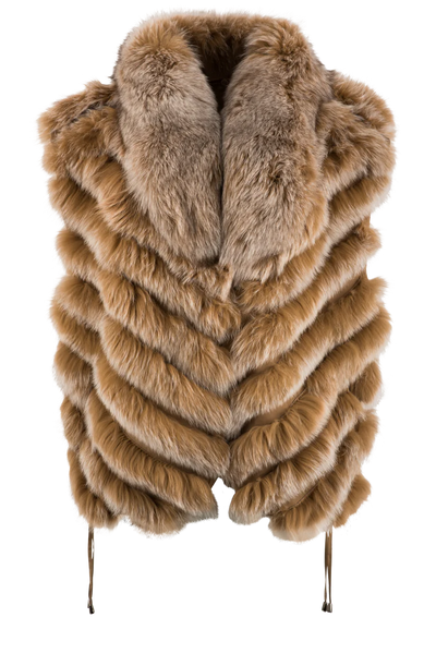 Reversible Fox Vest - Camel