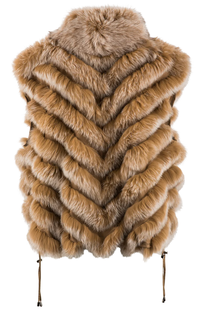 Reversible Fox Vest - Camel