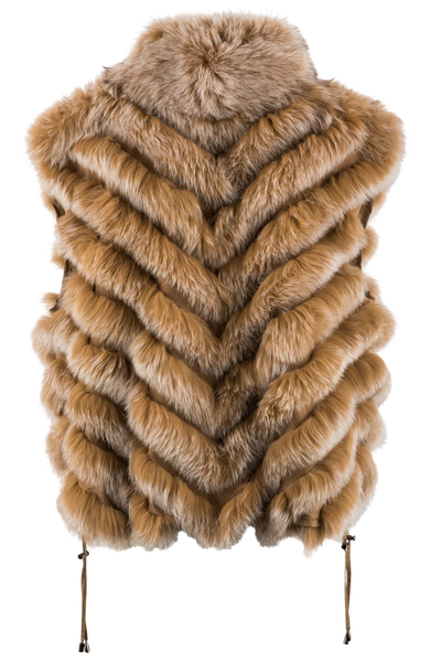 Reversible Fox Vest - Camel