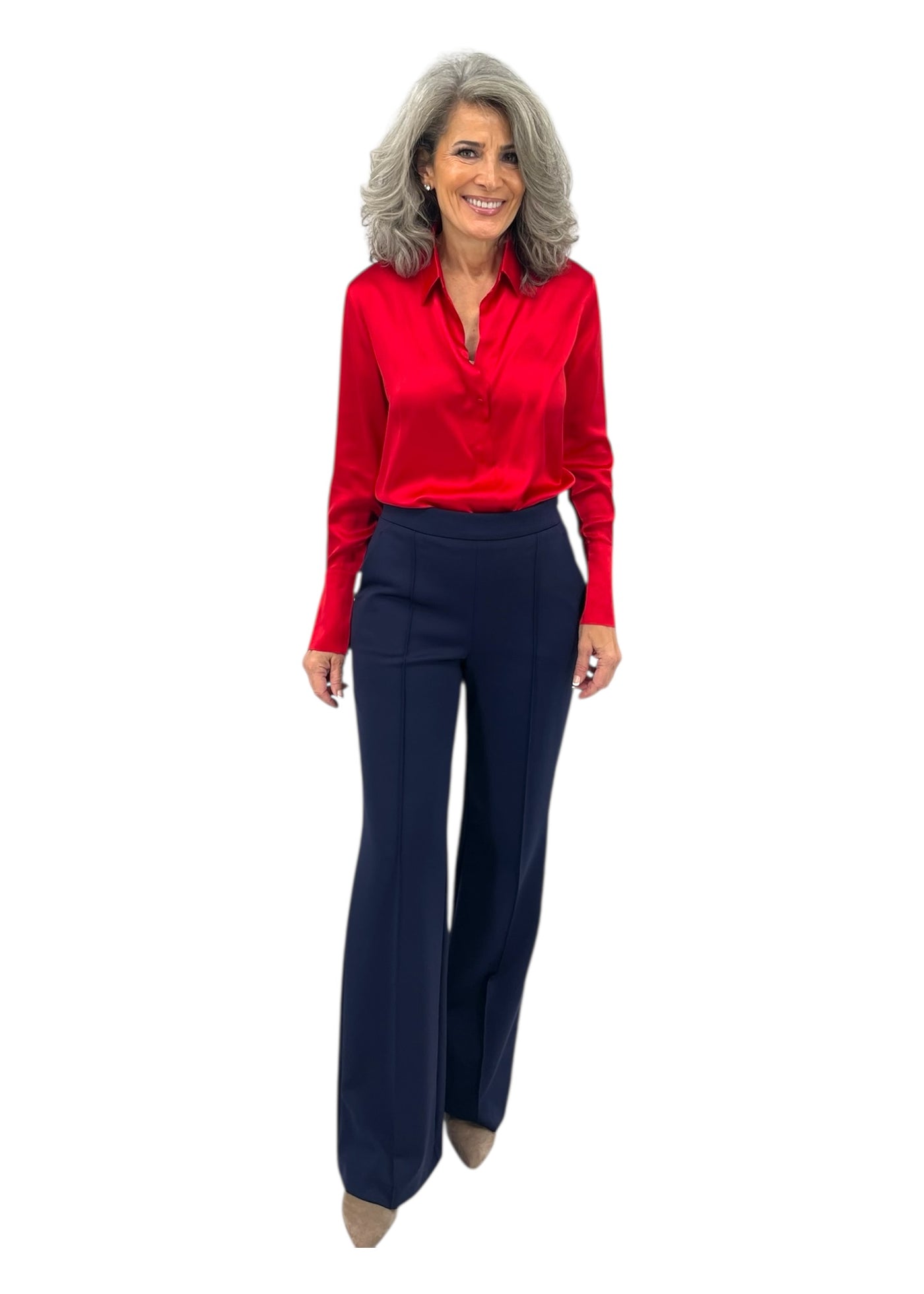 Daria French Cuff Blouse in Toreador