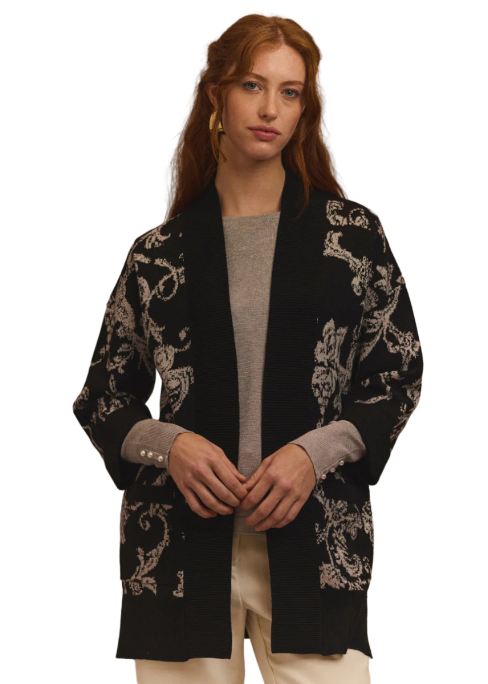 Margarita Jewel Neck Sweater in Silver Lurex