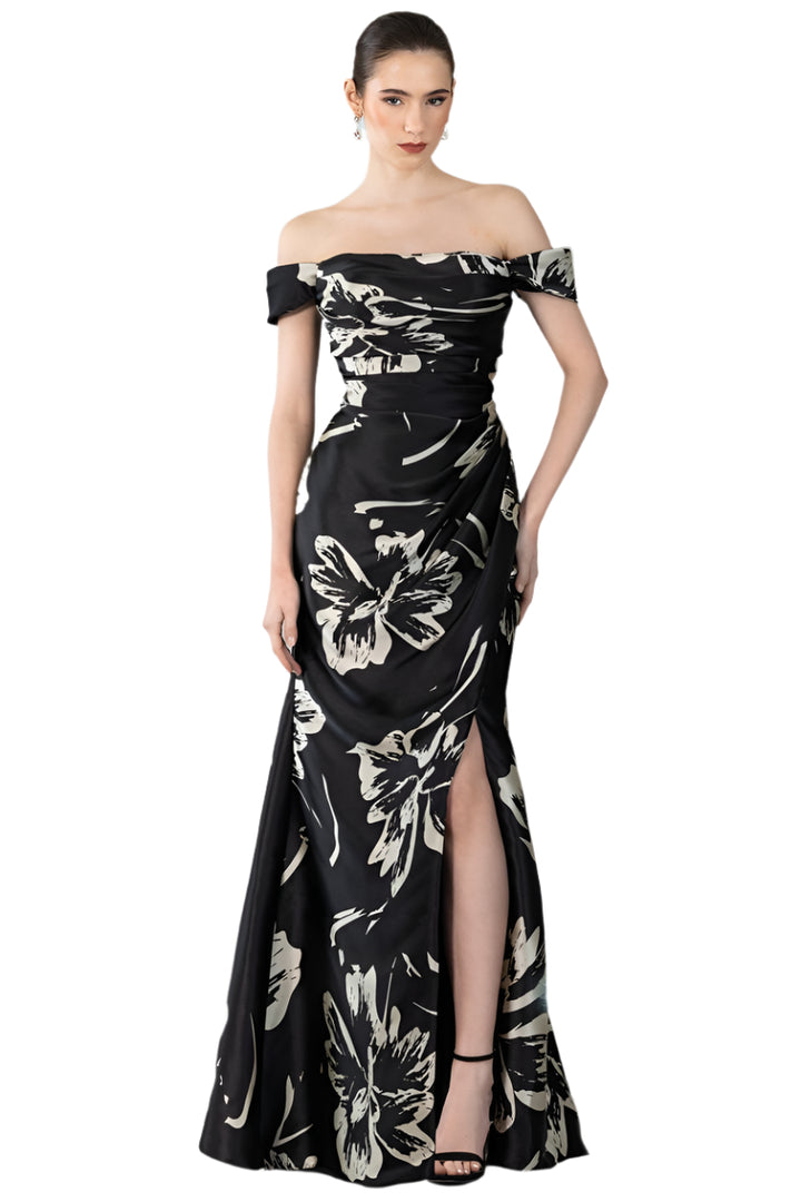 lace dress black maxi Liane Black Floral Off-Shoulder Mini Dress main image 0