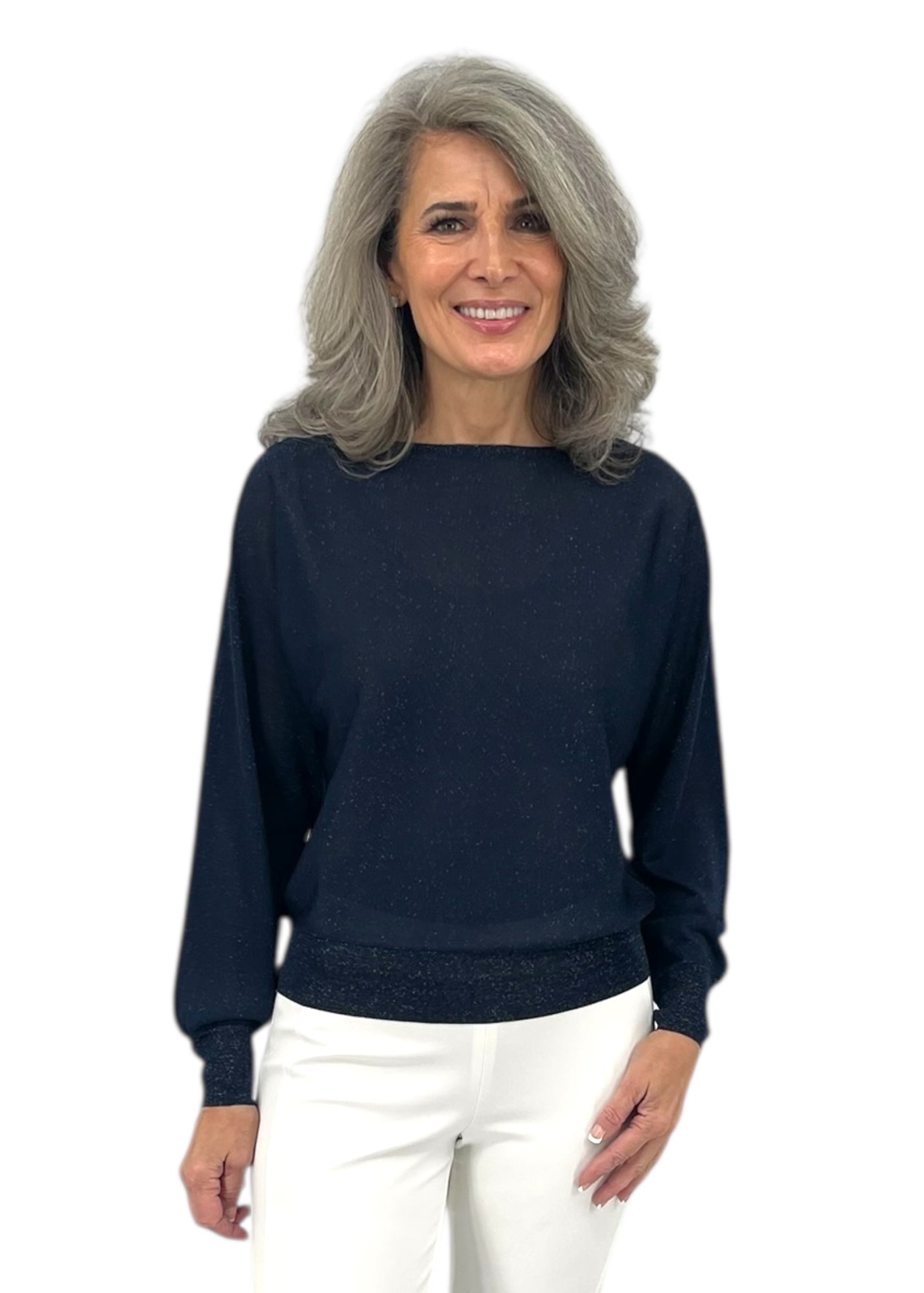 Shimmer Pullover in Navy