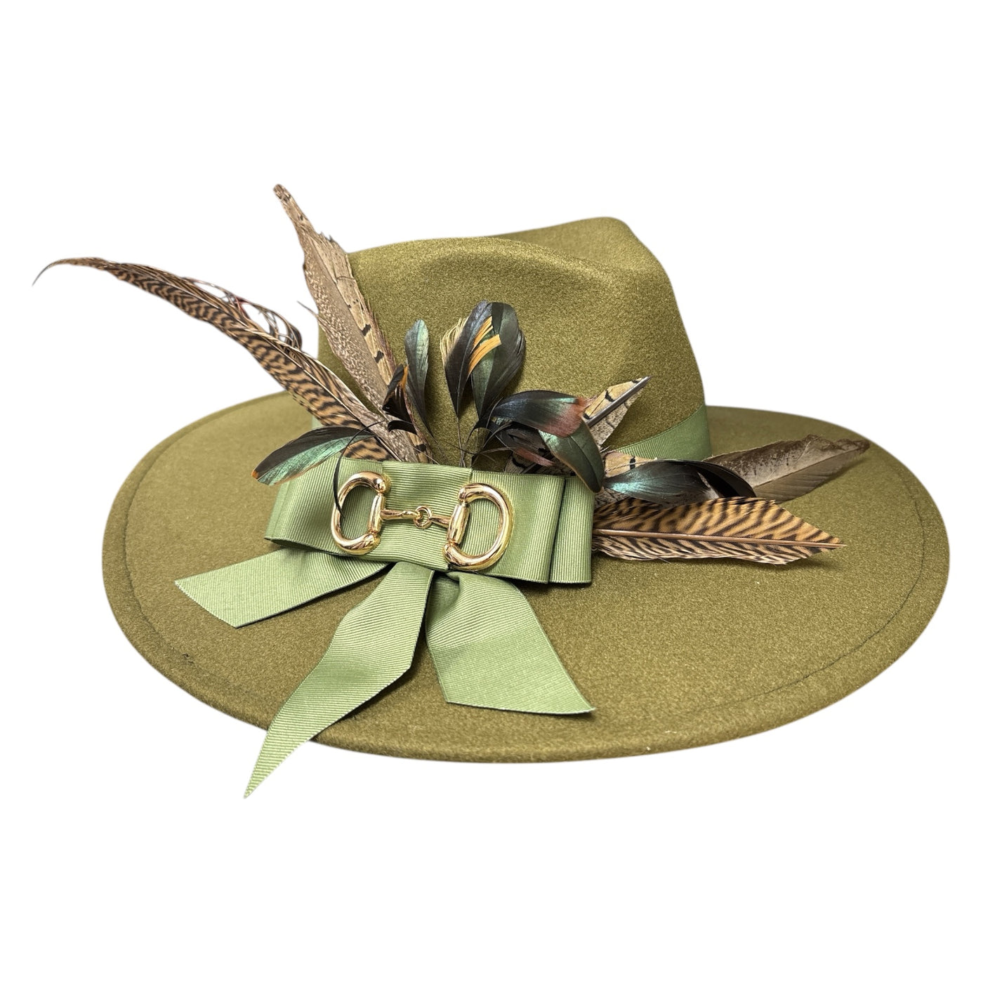 Loden Green Fedora with Gold Bit