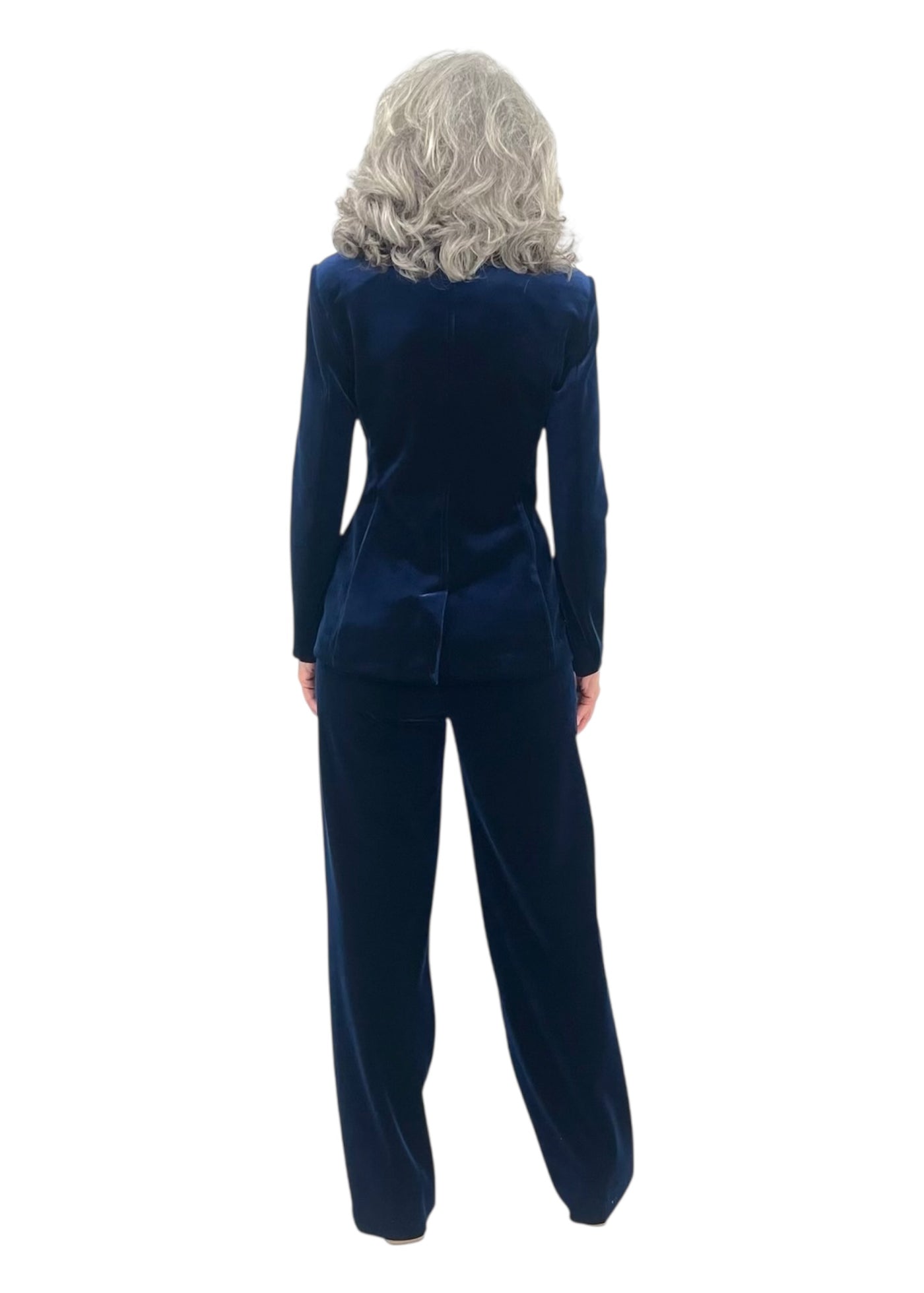 Nazife Velvet Pants in Blu Notte
