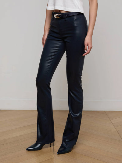 Selma Coated High Rise Bootcut Jean in Deep Midnight Coated