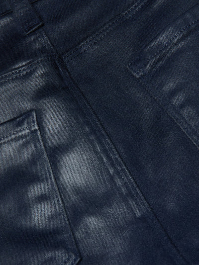 Selma Coated High Rise Bootcut Jean in Deep Midnight Coated