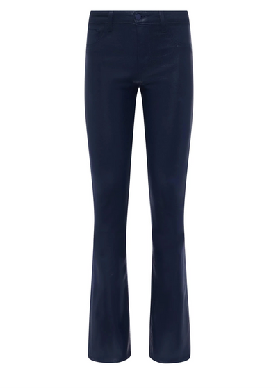 Selma Coated High Rise Bootcut Jean in Deep Midnight Coated