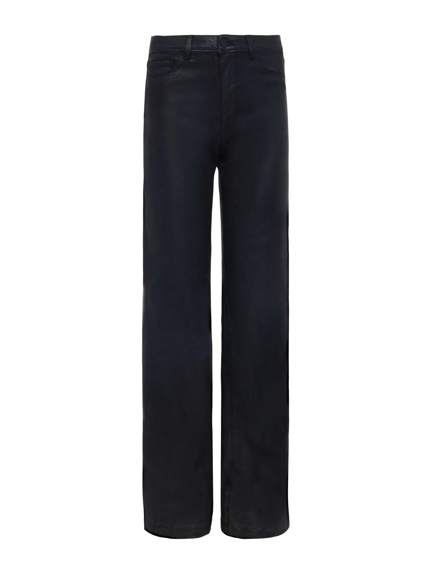 Clayton Coated Wide-Leg Jean in Noir Coated