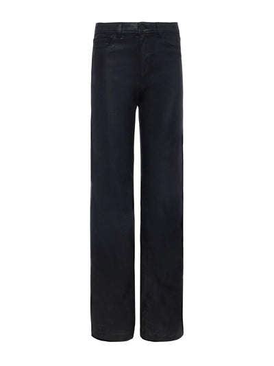 Clayton Coated Wide-Leg Jean in Noir Coated