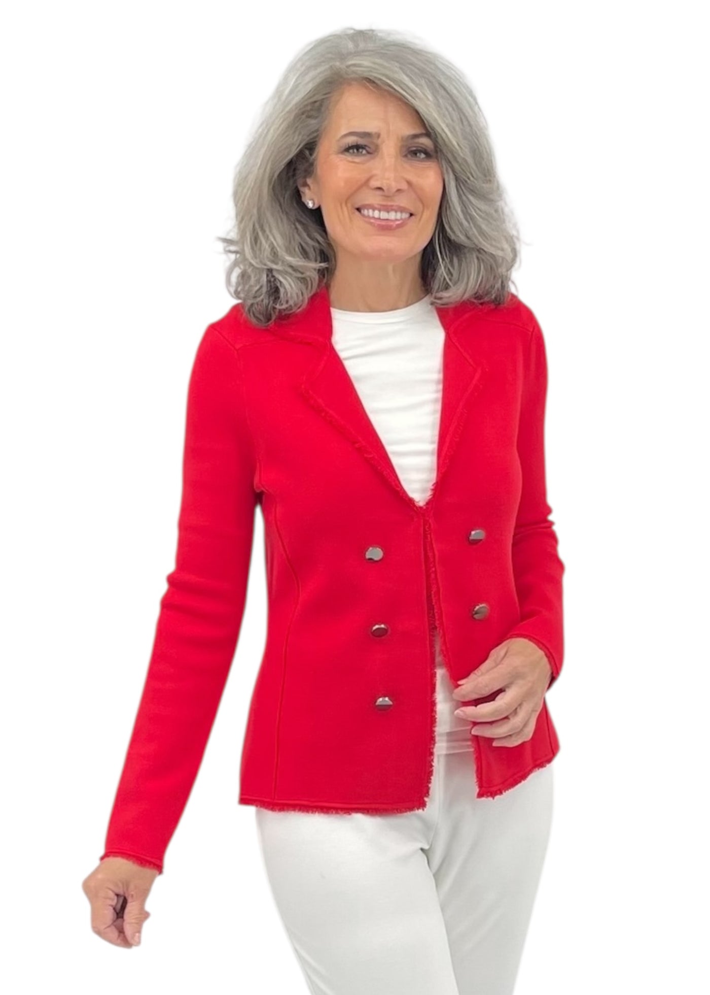 Fringe Jacket in Lipstick