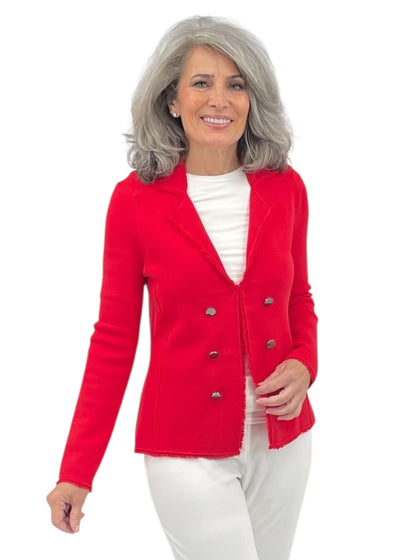 Fringe Jacket in Lipstick