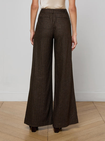 Allanah Pinstripe Trouser in Brown/Bronze