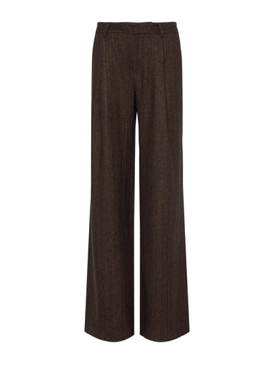 Allanah Pinstripe Trouser in Brown/Bronze