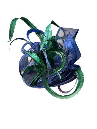 Navy and Green Fascinator