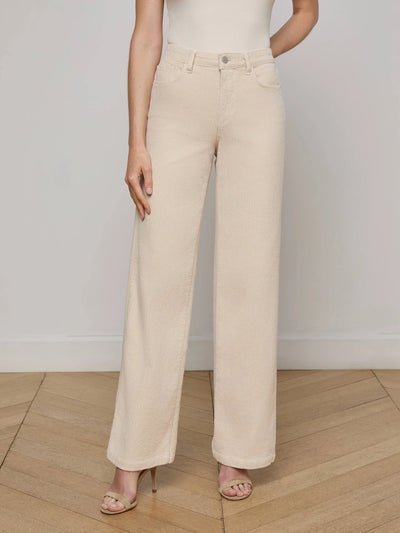 Scottie Corduroy Wide-Leg Jean in French Vanilla