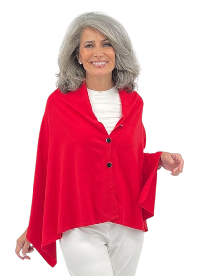Button Pullover in Lipstick