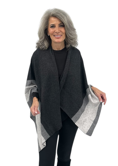 Cashmere Scarf in Heather/Charcoal Combo