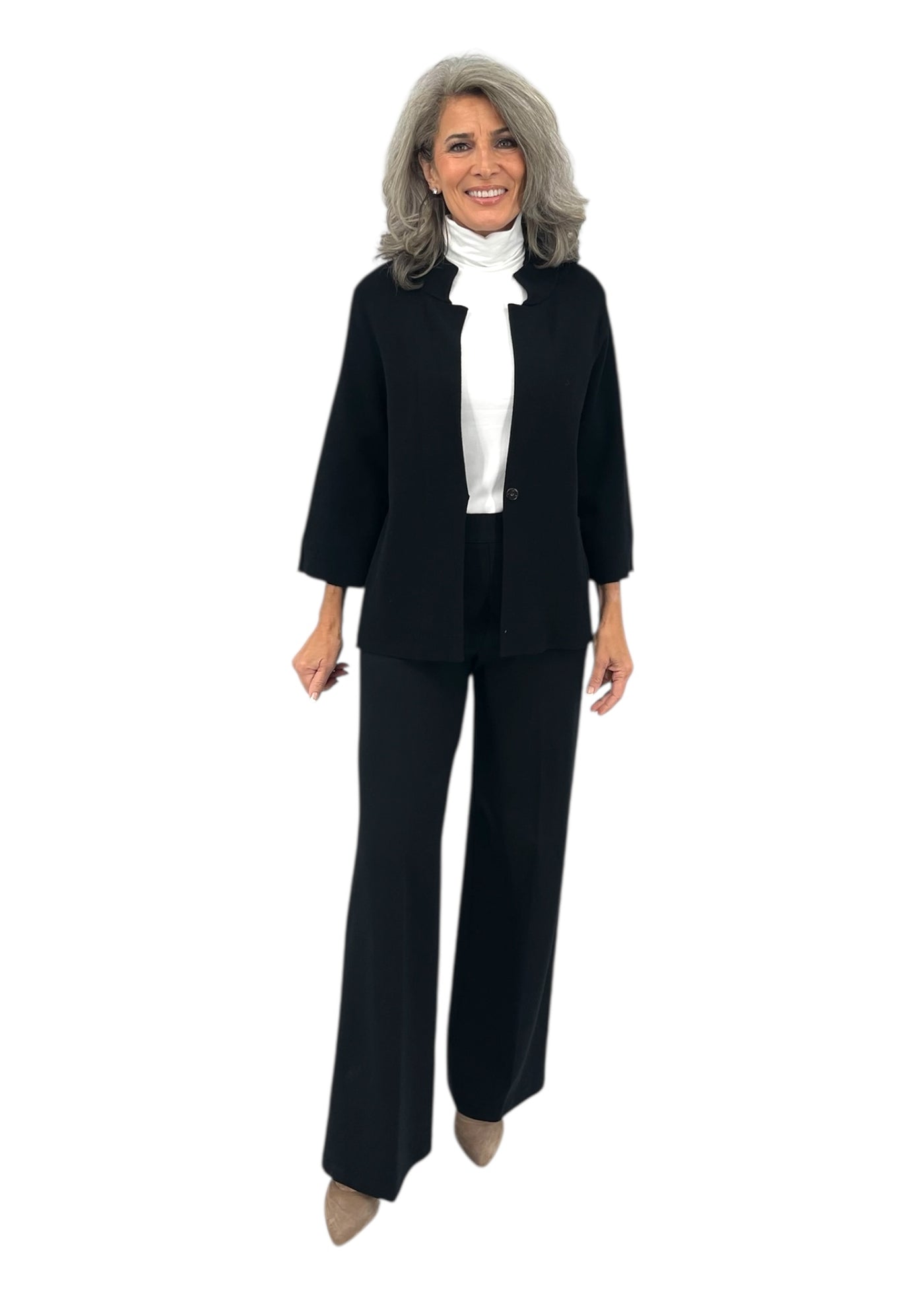 3/4 Sleeve Jacket in Black