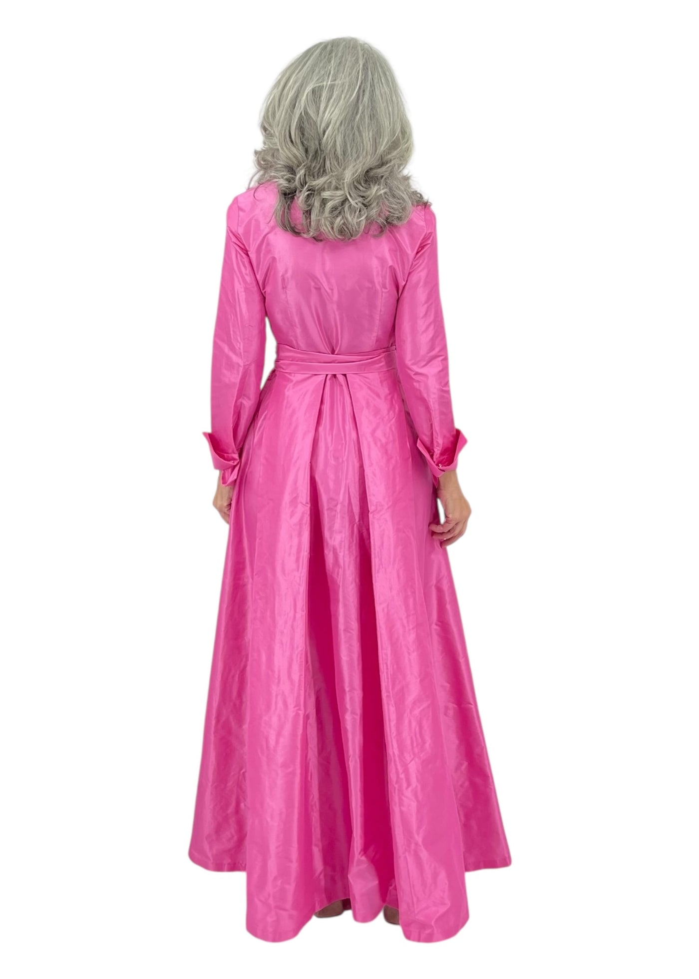 BB Brittany Silk Taffeta Shirt Gown in Pink