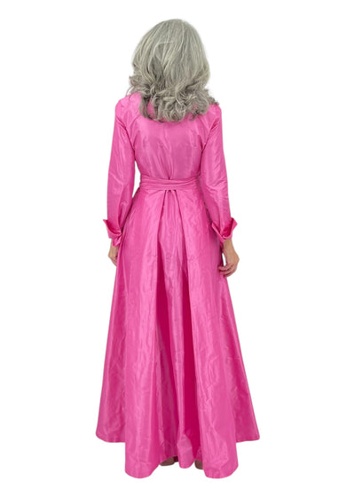 BB Brittany Silk Taffeta Shirt Gown in Pink