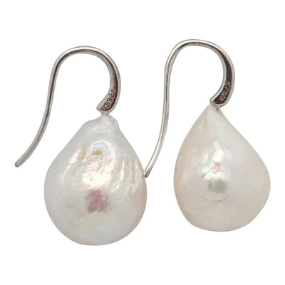 Edison Pearl Drop Earring - White on Silver