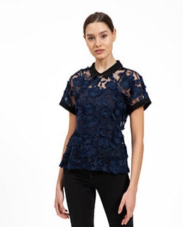Lace Top - Navy