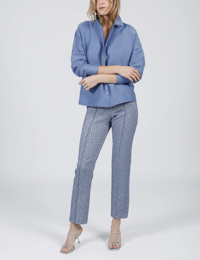 Textured Viscose Shirt in Bluebell