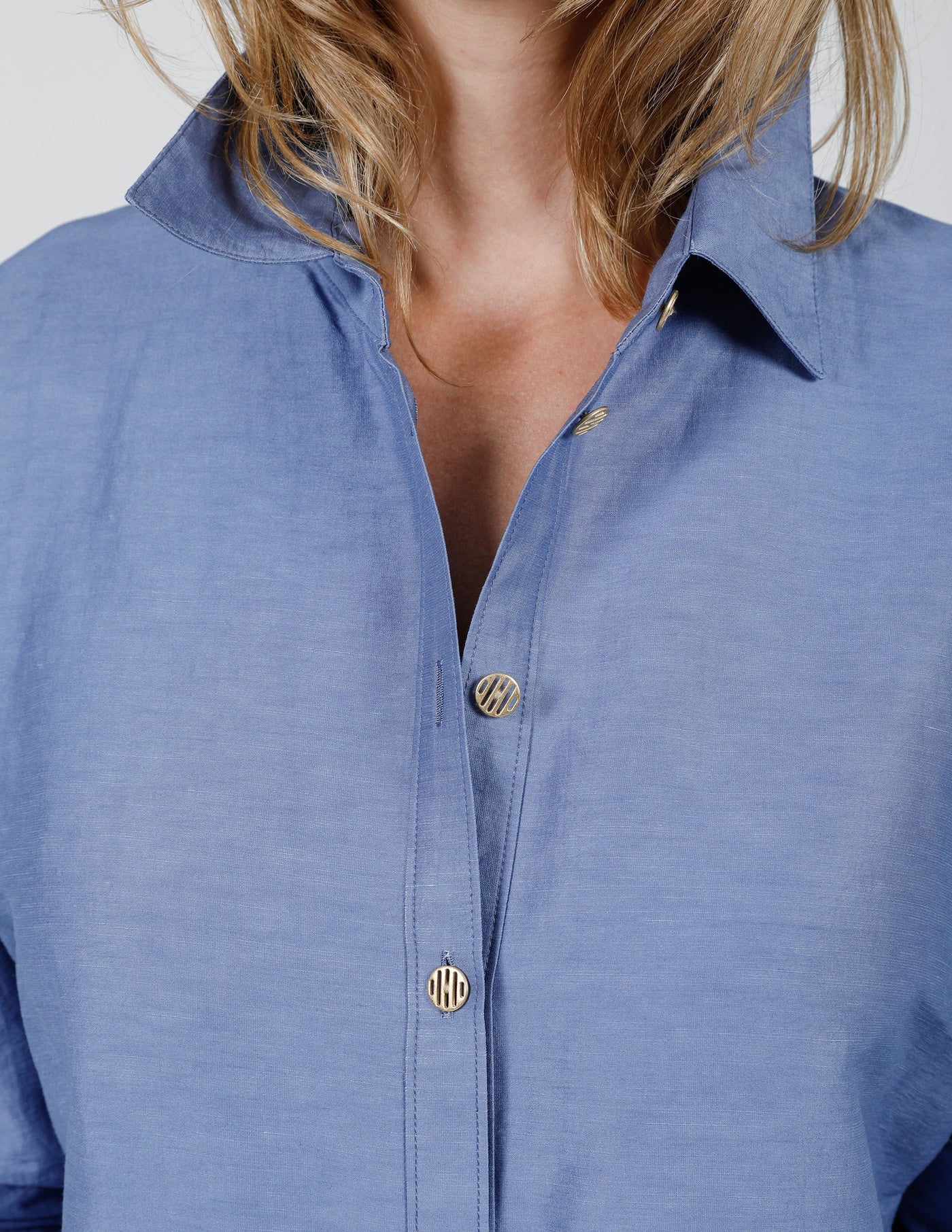 Textured Viscose Shirt in Bluebell