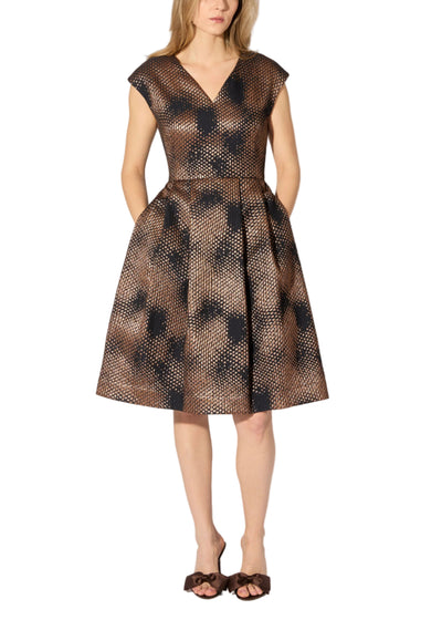 Schubben Jacquard Dress in Midnight/Copper