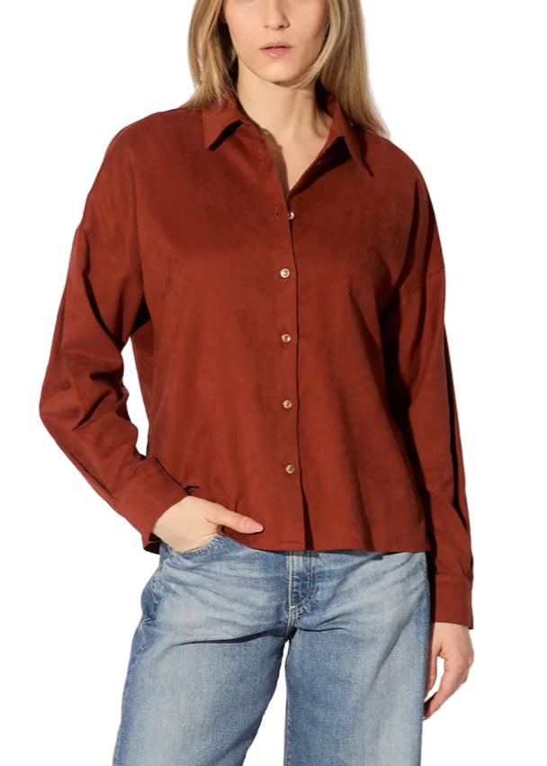 Micro Suede Shirt in Spice