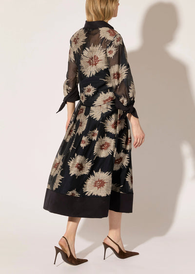 Aster Fil Coupe Blouse in Midnight/Rust