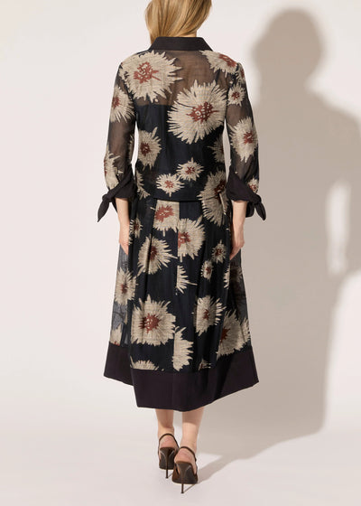 Aster Fil Coupe Blouse in Midnight/Rust