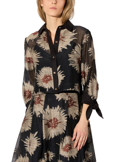 Aster Fil Coupe Blouse in Midnight/Rust