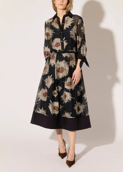 Aster Fil Coupe Blouse in Midnight/Rust