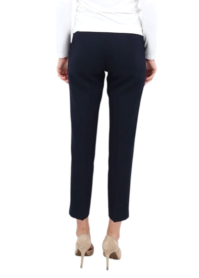 Double Technical Fabric Cigarette Trousers in Navy