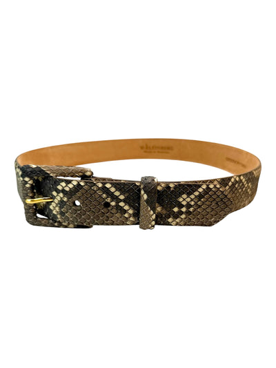 Python Belt with Covered Buckle in Taupe