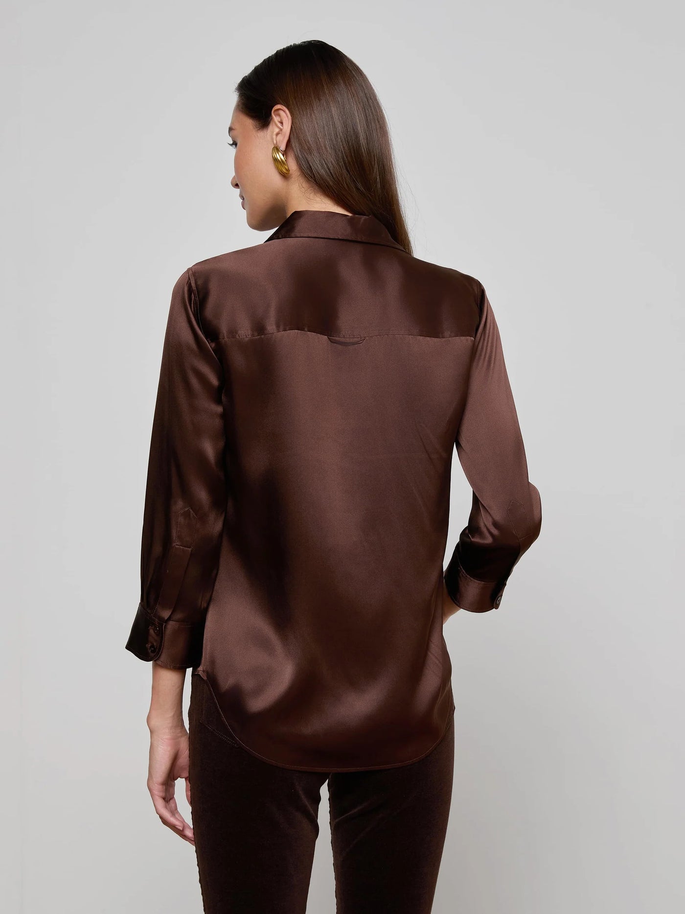 Dani Silk Blouse in Coffee Bean