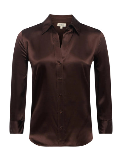 Dani Silk Blouse in Coffee Bean