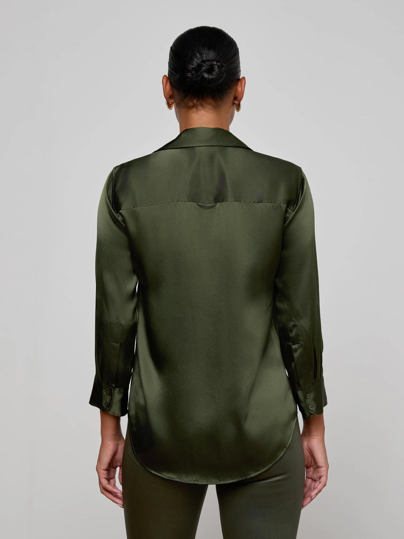 Dani Silk Blouse in Deep Olive