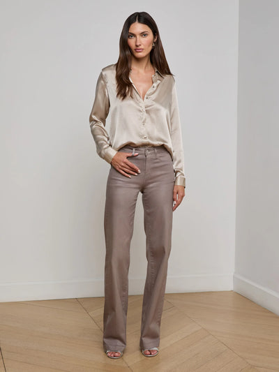 Tyler Silk Blouse in Smoke Grey
